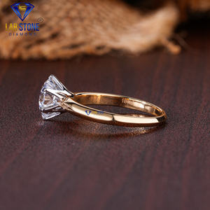 หินในห้องทดลอง2.00 TDW กลมเพชรสีเหลืองทองแหวน EF-VS ดูสง่างามแบบคลาสสิก - Product Image 3