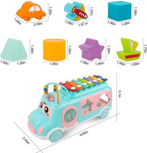 Ensemble de jouets musicaux multifonctionnels personnalisés pour bébés, blocs de construction, piano xylophone et jouet de bus, fournisseur OEM - Product Image 2