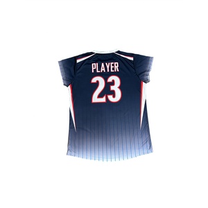 Personalizado nuevo diseño transpirable béisbol cuello en V Jersey al por mayor de alta calidad sublimación Softball señoras Jersey - Product Image 2