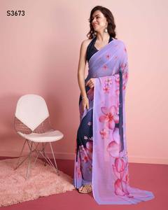 Diseñador de calidad premium Exclusivo Georgette atractivo con estampado Saree Mujer Moda al precio más bajo - Product Image 2