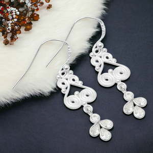 Joyería de moda para mujer, pendientes gruesos de Zirconia cúbica blanca de Plata de Ley 925 para ella, proveedores directos de precio de fábrica al por mayor - Product Image 2