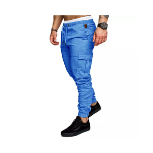 Men's Casual Cargo Pants High Waist Elastic Drawstring Multiple Pockets <b>Canvas</b> Jogger Lightweight Quick Dry Breathable Winter - Product Image 2