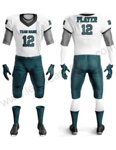 Ensembles d'uniformes de football américain personnalisés 100 % polyester respirant grande taille à manches courtes, nouveau design par sublimation 7 contre 7 - Product Image 4