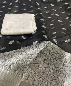 Sari de Organza de diseñador para boda con hermoso trabajo de bordado y blusa lista para usar para fiesta y boda kurta - Product Image 2