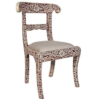 Chaise d'appoint traditionnelle en incrustation de nacre pour Noël avec options de taille personnalisée Options d'incrustation haut de gamme pour Noël