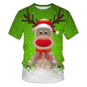 <b>Men's</b> <b>Christmas</b> <b>Shirt</b> Slim Fit Short Sleeve Custom Sublimation Printed Pattern T <b>Shirt</b> 100%Cotton Breathable Quick Dry T <b>Shirt</b> - Product Image 4