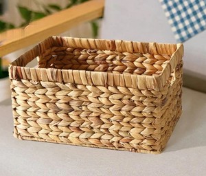 Cheap Price Eco Friendly Handwoven Storage Rattan Seagrass Water <b>Hyacinth</b> Wicker Tray Storage <b>Basket</b> 99GD - Product Image 2