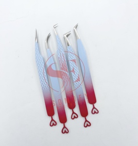 Pinces à épiler pour extensions de cils de haute qualité, personnalisées, à 90 degrés, fines, en acier inoxydable, anti-magnétiques, durables, longueur 10 mm - Product Image 1