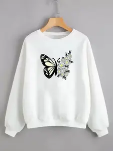 Nuevo estilo Streetwear Sudadera de cuello redondo Logotipo personalizado con manga larga Sudadera de mujer de gran tamaño - Product Image 4