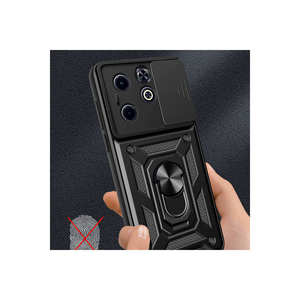 Coque en silicone avec support magnétique pour Infinix Smart 8i, protection coulissante de l'appareil photo, coque Vega noire - Modèle de coques arrière pour Infinix Smart 6 - Product Image 4