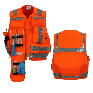 Chaleco transpirable Hi Vis para ropa de trabajo, chaleco personalizado para exteriores, chaleco de seguridad para trabajadores de la construcción, chaleco con múltiples bolsillos al por mayor - Product Image 4
