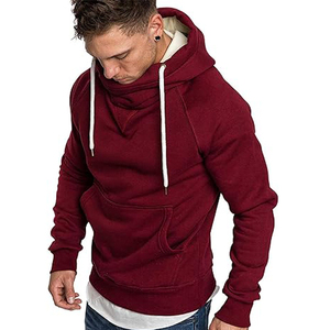 Premium hommes à capuche décontracté hiver porter pull régulier ajusté 100% coton à capuche - Product Image 5