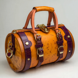 Barrel Leather Hand Bags Adult OEM PU Leather Tote Bag Ladies Shoulder Sling Body-cross Barrel Leather Bags Unisex - Product Image 4