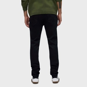 Pantalones vaqueros ajustados de mezclilla negros para hombre, pantalones vaqueros elásticos ajustados para un aspecto moderno, perfectos para ropa informal, estilo callejero - Product Image 4