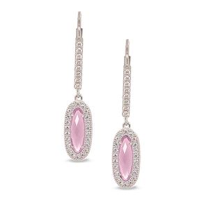 Pendientes Colgantes de Plata de Ley Chapados en Platino con Etiqueta Negra, Accesorio de Moda - Product Image 1