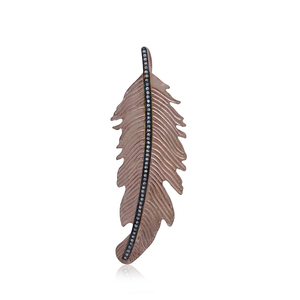 Diamant naturel jaune/Rose/oxydé 925 argent fait à la main en forme de plume pendentif bijoux fins en gros - Product Image 5
