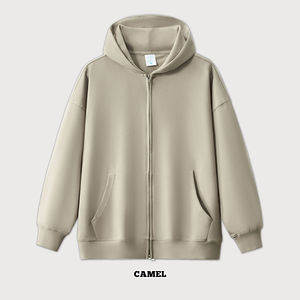 Sudadera con Capucha Personalizada para Hombre, Temporada de Invierno, con Cierre, Color Sólido, Técnica de Perlas, Corte Regular, Transpirable, 400g Poliéster/Algodón - Product Image 2