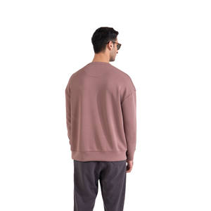 Sweat-shirts d'hiver surdimensionnés à col rond pour hommes, personnalisables avec logo, en molleton de coton épais et écologique 300g, doublés, OEM, vente en gros - Product Image 4