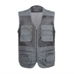 Gilet de pêche personnalisé avec logo, vêtements d'extérieur pour hommes, respirant, sans manches, nouveau style, col en V, gilet de pêche pour hommes - Product Image 3