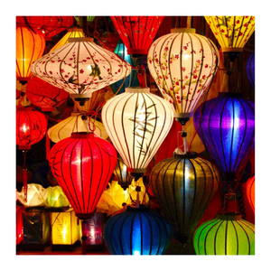 VIETNAMESE <b>BAMBOO</b> SILK LANTERNS ADD an ELEGANT TOUCH to ANY SPACE WITH AUTHENTIC ASIAN DESIGN - Product Image 1