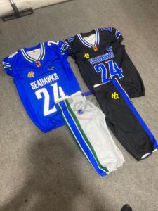 Conjuntos transpirables de uniformes de fútbol americano de sarga de aparejos impresos por sublimación personalizados de alta calidad para hombres y jóvenes - Product Image 3