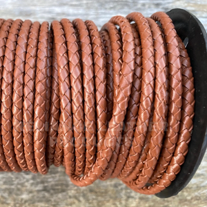 Cordón de Cuero Trenzado Redondo de 4 mm con Acabado Natural para la Fabricación de Joyas, Abalorios y Aplicaciones Artesanales, Diseños Creativos - Product Image 2