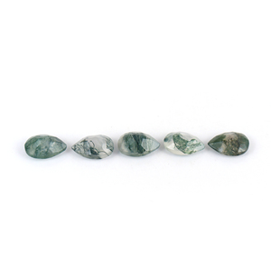 Piedras Preciosas de Ágata Musgosa Natural, Corte Pera de 7x10mm, Facetadas, Sueltas, Certificadas por Terceros, Venta al Por Mayor, Gopika Exports, Para Joyería - Product Image 2