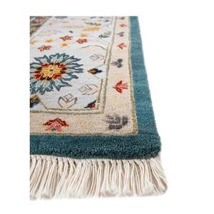 Alfombra de Lana Anudada a Mano Cyanna Azul, Diseño Floral y Abstracto, Alfombra Rectangular para Sala de Estar o Pasillo, Micv Spr-28 - Product Image 4