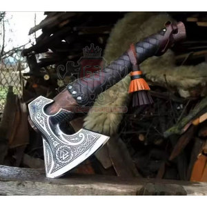 Hache Tomahawk authentique de qualité industrielle, forgée à la main, en acier à haute teneur en carbone, manche en acier, longueur totale de 400 mm, pour couper et façonner - Product Image 2