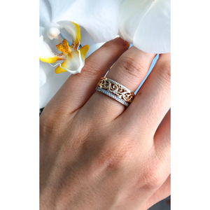 Anillos de Boda con Diseño Floral Clásico, Joyería Fina Única, Conjunto Romántico de Diamantes Ovalados para Regalo de Boda - Product Image 3