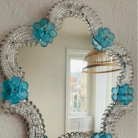 Magnifique Miroir Vénitien Vintage en Verre de Murano