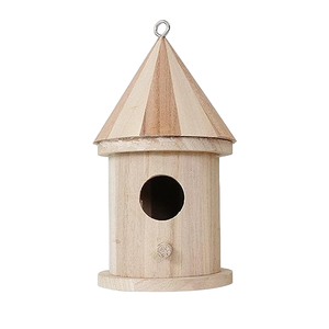 Round Shape Wooden <b>Bird</b> House for Garden Forest <b>Decoration</b> <b>Bird</b> House in Solid Wood With Hanging Hook in Wholesale Prices - Product Image 3