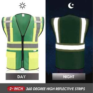 ; Chaleco de seguridad con cremallera y bolsillos naranja, XL - Product Image 2