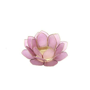 Portavelas de Flor de Loto Hecho a Mano con Concha de Capiz Naranja, Portavelas Decorativo Floral de Nácar Natural para el Hogar - Product Image 5