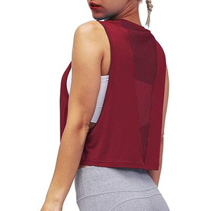 เสื้อออกกำลังกายรูปตัววีแบบลำลองมีช่องระบายอากาศด้านหลังสำหรับยิมโยคะและวิ่งโลโก้ออกแบบได้ตามต้องการ - Product Image 4