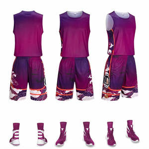 Uniforme de basket-ball de club, sublimation personnalisée, respirant, grande taille, impression personnalisée de nom et de numéro, 100% polyester, séchage rapide, vente en gros - Product Image 3