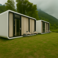 Maison conteneur hôtelière commerciale préfabriquée, capsule triangulaire à deux étages, mini-entrepôt en forme de pomme