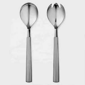 Couverts en acier miroir Couverts Cuillère et fourchette épaisses plaquées argent Serveur à salade - Product Image 1