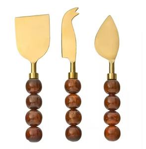 Manche en bois outil à fromage décoratif en acier inoxydable à la main couteaux à fromage fête Restaurant hôtel multi-usages - Product Image 5