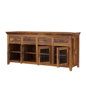 ตู้ไม้สักไม้ที่ทันสมัยเป็นมิตรต่อสิ่งแวดล้อมตู้บุฟเฟต์เหล็กดัดประตูย่างทำด้วยมือสำหรับรับประทานอาหารห้องนั่งเล่นโรงแรม - Product Image 3