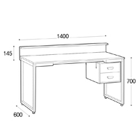 Mobilier contemporain européen américain moderne mode bois noir métal cadre carré bureau de maison