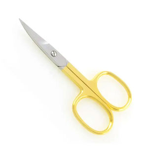 Ciseaux à ongles demi-plaqué or de qualité supérieure pédicure précise lame droite Logo personnalisé outil de beauté incurvé en acier inoxydable céramique - Product Image 1