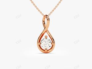 Colgante de moissanita de corte redondo para mujer, de 10K de oro blanco, colgante minimalista solitario, regalo de compromiso delicado - Product Image 6