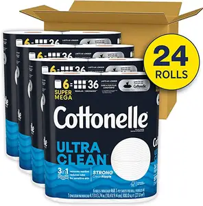 Cottonelle Ultra CleanCareストロングトイレットペーパー、12メガロール