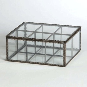 Top New arrival three section decorative Glass jewelry <b>gift</b> <b>boxes</b> hot selling gold <b>cheap</b> rates jewelry box for Display - Product Image 4