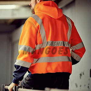 เสื้อฮู้ดขนแกะปรับแต่งได้มีเทปสะท้อนแสงมีซิปด้านหน้ามีกระเป๋า - Product Image 3