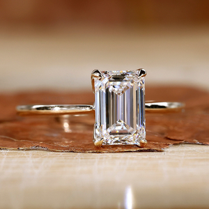 Anillo de Diamante Cultivado en Laboratorio con Certificado IGI, Corte Esmeralda de 1 a 3 Quilates, Anillo de Compromiso o Matrimonio con Diamante Creado en Laboratorio, Corte Tulipán - Product Image 6