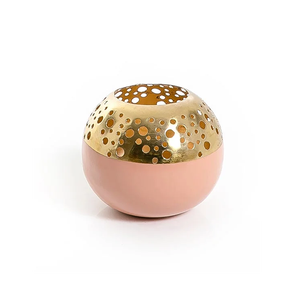 การออกแบบที่กําหนดเองเหล็กพรุนโลหะผู้ถือ Votive ชาผู้ผลิตผู้ถือเทียนแสงชาโลหะสําเร็จรูปสีทอง - Product Image 6