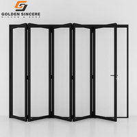 Mur de verre pliant en aluminium 96x80 Vente en gros Patio extérieur Porte pliante en aluminium Porte en verre pliante Porte accordéon