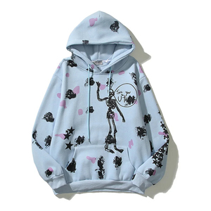 Automne hiver ODM hommes sweat brodé nouvelles femmes lâche velours hip-hop rue impression à capuche pur coton mode à la mode - Product Image 3